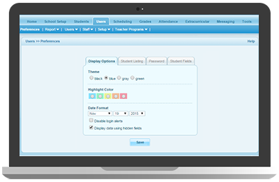 User Customizable Preferences